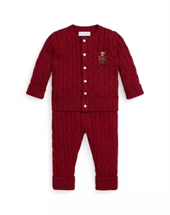 Детский комплект для мальчиков из 2 предметов: кардиган и брюки с медвежонком Polo, красный Polo ralph lauren