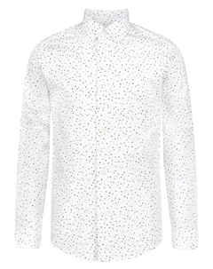 Мальчиковая рубашка с длинным рукавом и крапчатым принтом, размеры 8-20, белый Calvin klein