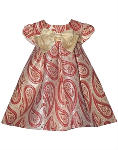 Детский комплект для девочек: платье с короткими рукавами и трусики для праздника, золото Bonnie baby