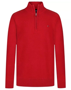 Мальчиковая кофта с молнией на четверть 2T-7, красный Tommy hilfiger
