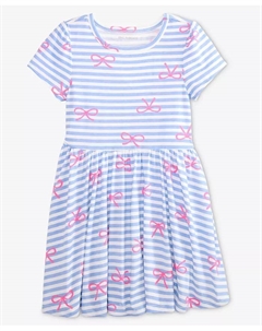 Платье для девочек Toddler 2T-4T с полосками и бантом, синий Epic threads