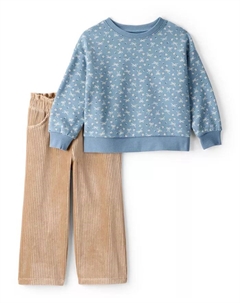 Детский комплект для девочек: водолазка и широкие брюки из вельвета, 2 предмета, мультиколор Carter`s