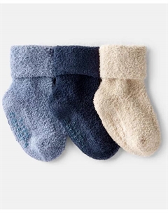 Детские носки-пинетки для мальчиков, 3 пары с отворотом, мультиколор Carter`s