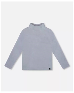 Супермягкий ребристый топ с воротником-стойкой для девочек (детский), синий Deux par deux