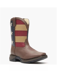 Детские сапожки Lil' Rebel в патриотическом вестерн-стиле, коричневый Durango
