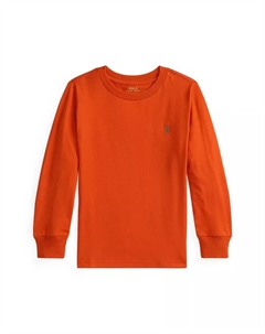 Детская хлопковая футболка с длинным рукавом для мальчиков, оранжевый Polo ralph lauren