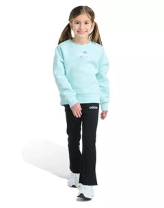 Детский комплект из двух предметов: флисовая толстовка с воротником-стойкой и брюки-клеш с резинкой, мультиколор Adidas