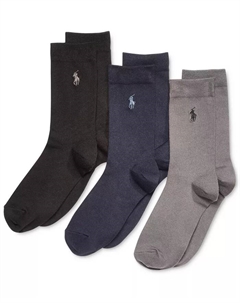 Мальчики 4-11 лет 3 пары супермягких повседневных носков, синий Polo ralph lauren