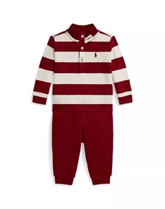 Комплект для мальчиков из 2 предметов: пуловер и брюки на резинке, красный Polo ralph lauren
