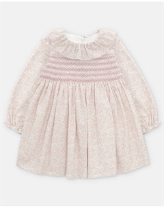 Детское хлопковое платье с мелким цветочным принтом розового цвета, розовый Martin aranda