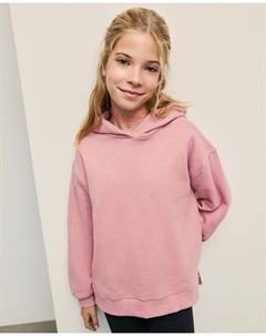 Толстовка для девочки с капюшоном и полностью покрытая стразами, светло-розовый Kids el corte inglés
