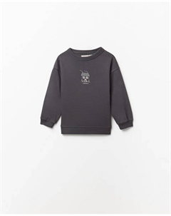 Толстовка с рисунком на передней части, темно-серый Сфера