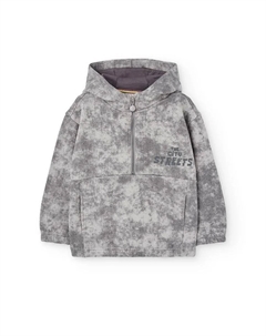 Детская толстовка с карманом-кенгуру и капюшоном, серый Boboli