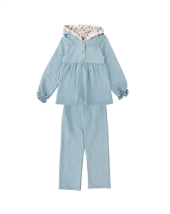 Детский спортивный костюм для девочки с худи и подходящими штанами, синий Babidu