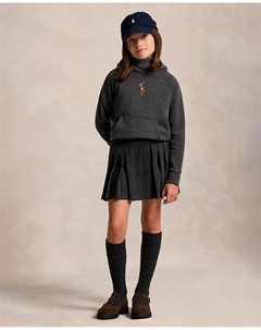 Плиссированная фланелевая юбка-брюки для девочки, темно-серый Polo ralph lauren