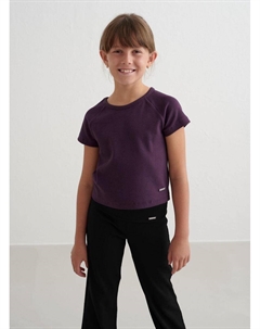 Рубашка для йоги с короткими рукавами для девочек, лёгкая, тёмно-фиолетовая Aim'n