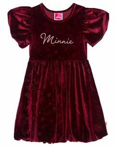 Детское платье с коротким рукавом Minnie Mouse с тиснением, размеры 2T-6X, красный Disney