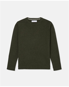 Базовый однотонный трикотажный свитер с круглым вырезом для мальчика, зеленый Kids el corte inglés