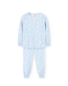 Детская пижама из бархата с узором, светло-голубой Boboli