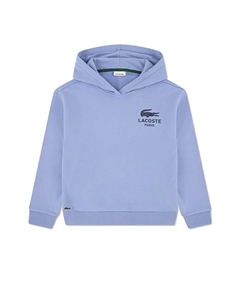 Мягкая толстовка с капюшоном и брендингом для девочки, синий Lacoste