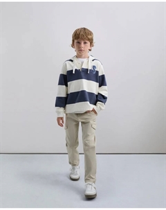 Детская толстовка с регулируемым капюшоном и полосатым принтом, синий Scalpers