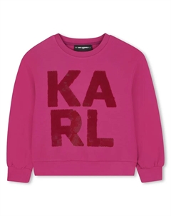 Свитшот для девочки розового цвета с длинными рукавами Karl lagerfeld kids