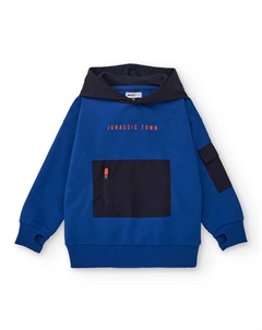 Синяя толстовка с капюшоном для мальчика с городским принтом, синий Tuc tuc