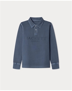 Детская рубашка-поло с длинным рукавом, синий Hackett