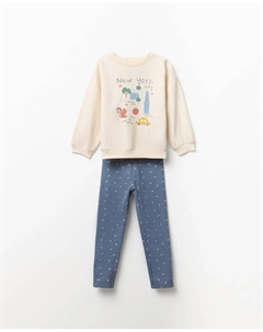 Комплект из флиса с рисунком, синий Сфера