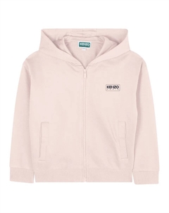 Свитшот 100% хлопок с капюшоном и молнией, розовый Kenzo kids