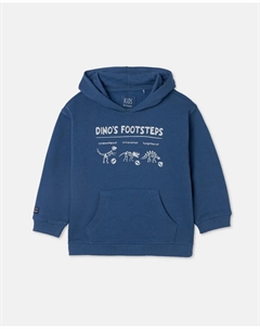 Толстовка на молнии с капюшоном и рисунком динозавра для мальчика, синий Kids el corte inglés