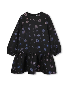 Детское платье черного цвета с длинными рукавами Kenzo kids