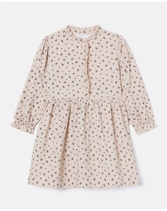 Платье для девочки с длинным рукавом из микровельвета с принтом по всей поверхности, черный Kids el corte inglés