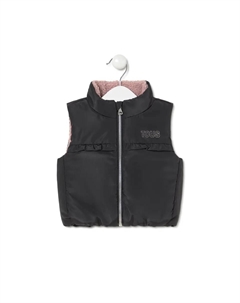 Детский жилет с розовой внутренней подкладкой из искусственного овечьего меха Tous