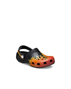 Сабо Classic Flames Clog - Kids', Black/Red Flame Print Crocs