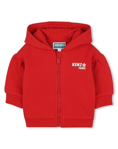 Красная хлопковая детская кофта на молнии Kenzo kids