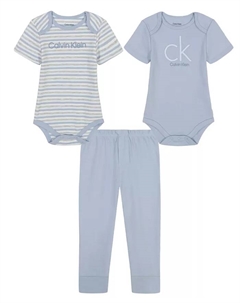 Набор для мальчиков: 2 боди с короткими рукавами и спортивные штанишки Blue Fog Calvin klein