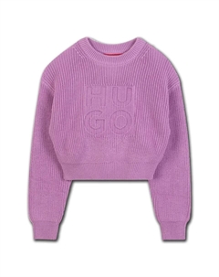 Детский джемпер фиолетового цвета с длинными рукавами Hugo