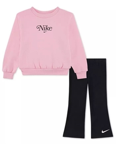 Детский комплект для девочек 2T-6X: топ с круглым вырезом и леггинсы, мультиколор Nike