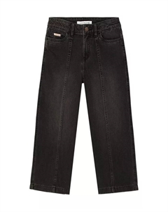 Джинсы с широкими штанинами и швом для девочек 7-16, черный Calvin klein