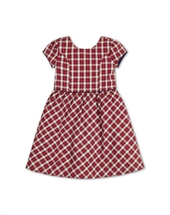 Платье для школьниц с короткими рукавами и пуговицами на спине, для малышей, красный Hope & henry