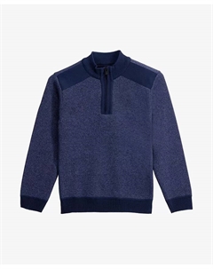 Мальчиковый свитер с четверть-молнией, флисовая подкладка в клетку, синий Xray