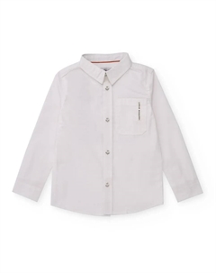 Рубашка для мальчика с длинным рукавом белого цвета с принтом на спине Tuc tuc