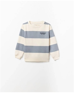 Толстовка с вышивкой и полосками, синий Сфера