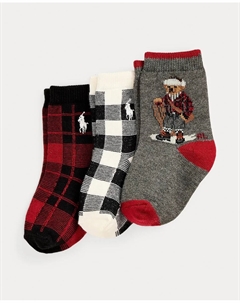 Набор из 3 носков для малышей с медвежонком Поло, мультиколор Polo ralph lauren