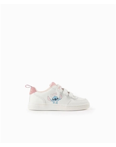 Детские низкие кроссовки для девочки с застежкой-липучкой, мотив Стич, белый Zippy