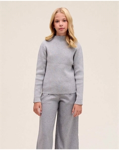 Водолазка для девочки из вязаного трикотажа, серый Dadati