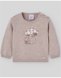 Вязаный детский джемпер жаккардовой коллекции Setitas PAZ Rodríguez, бежевый Paz rodriguez