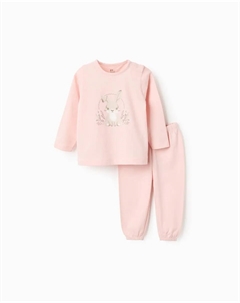 Детская пижама 100% хлопок с принтом, светло-розовый Zippy