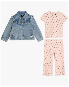 Комплект для девочек из 3 предметов: куртка, футболка и штаны, мультиколор 7 for all mankind